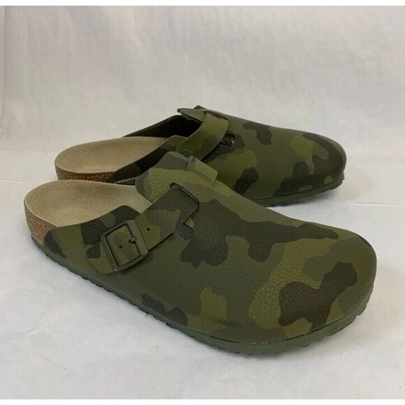 Birkenstock Sz W-11 M-9 42 Eur Boston Desert Soil Camo Green Clog Slide - Picture 2 of 11